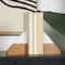 5" Marble & Wood Geometric Triangle Bookends Set